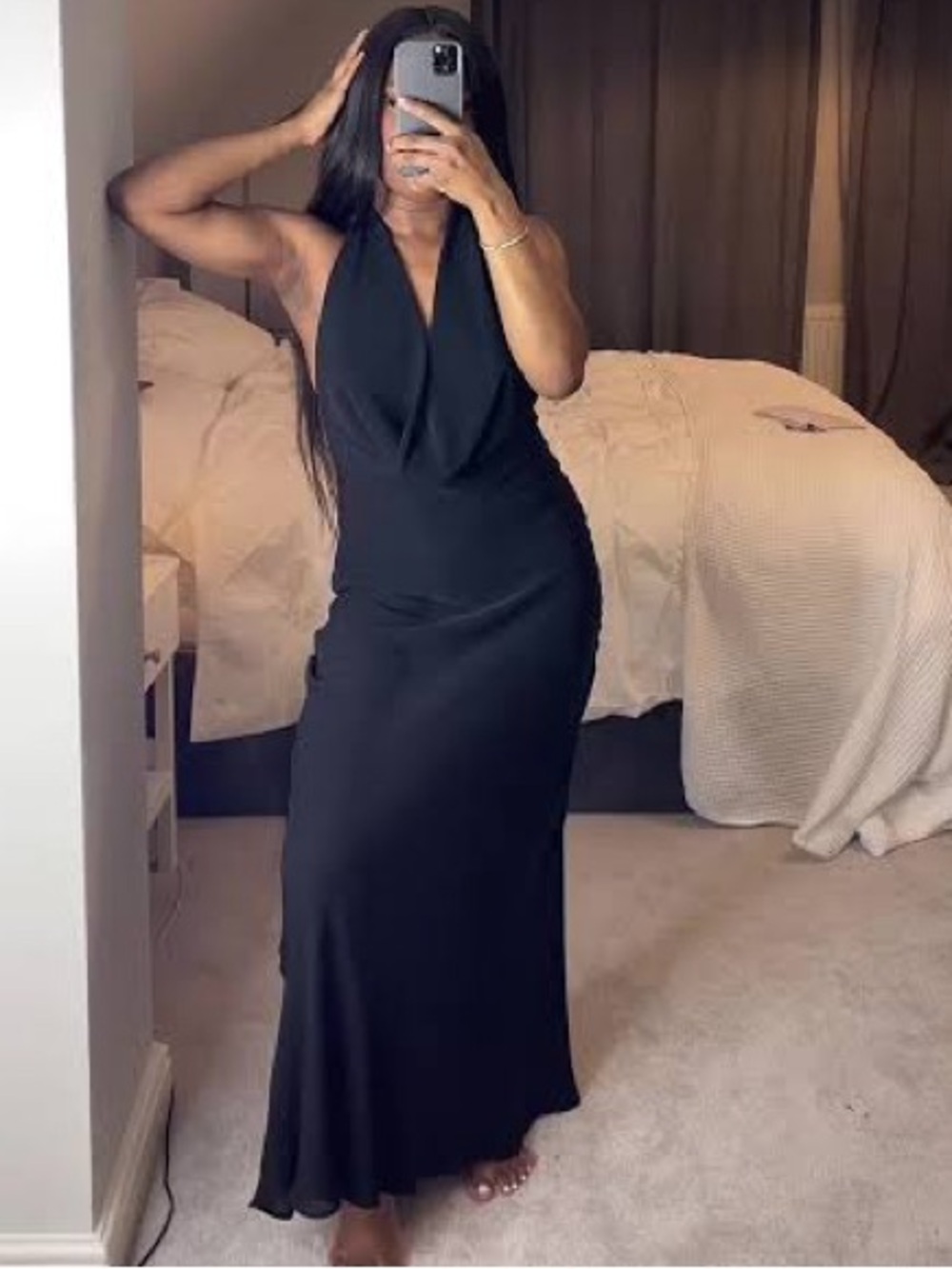 Zara Flowy Draped Midi Dress - Picture 2 of 15